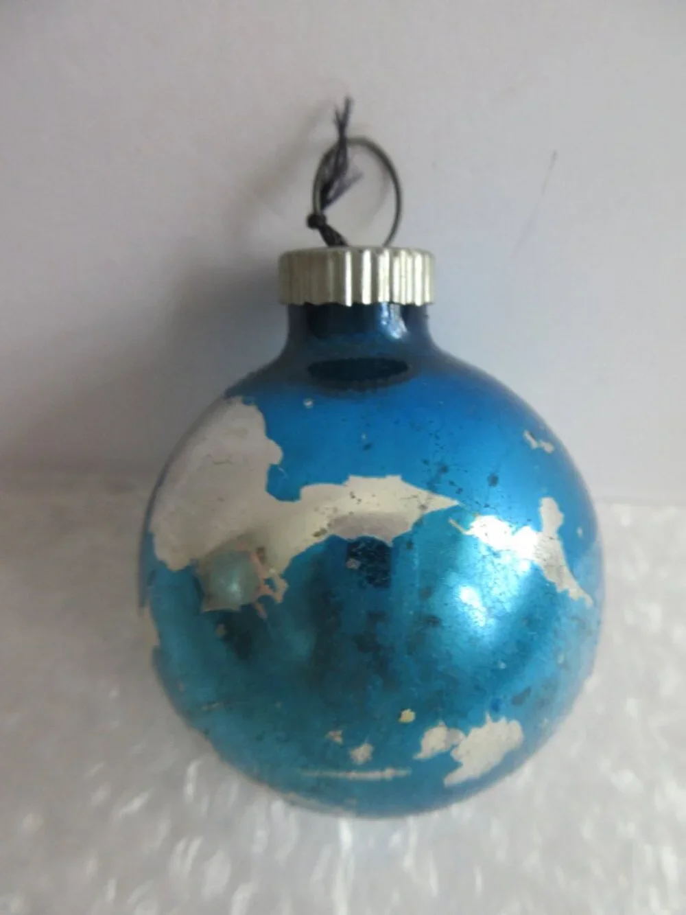 Blue Aqua Glass Christmas Ornaments Lot of 8 Vintage Poland, Shiny Brite, Japan